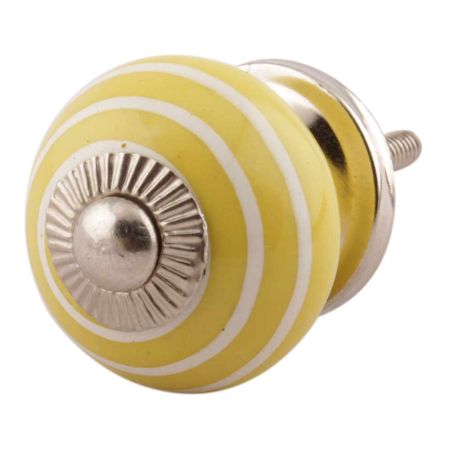 Yellow Striped Small Ceramic Cabinet Knobs Online